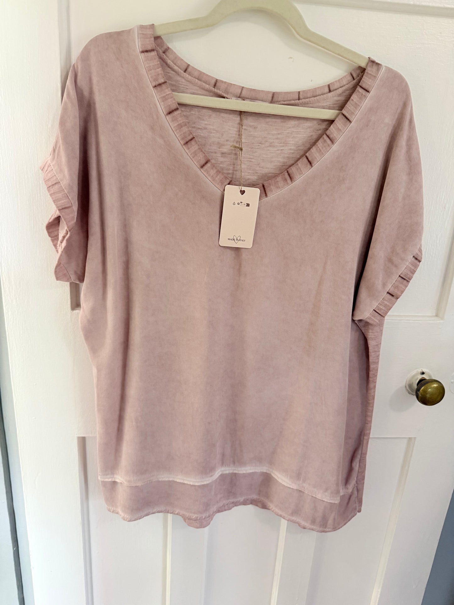 V Neck Blouse Mauve