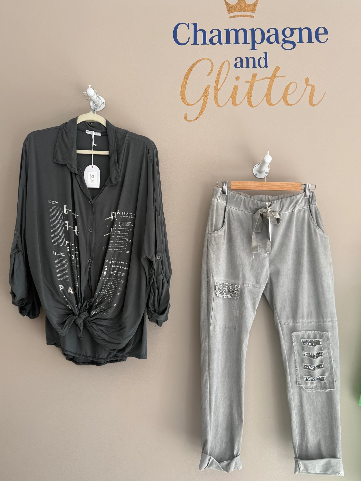 Grey Sequins Comfy