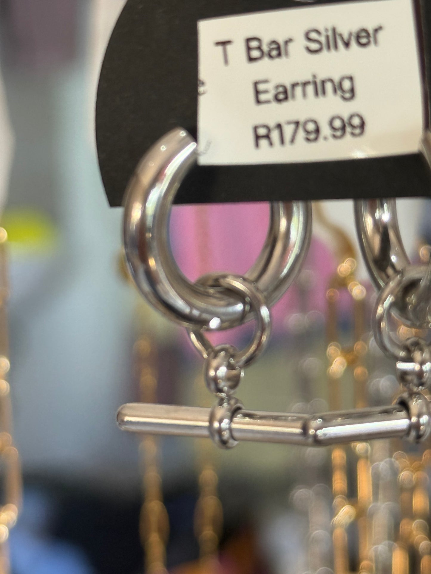 T-Bar Silver Earring