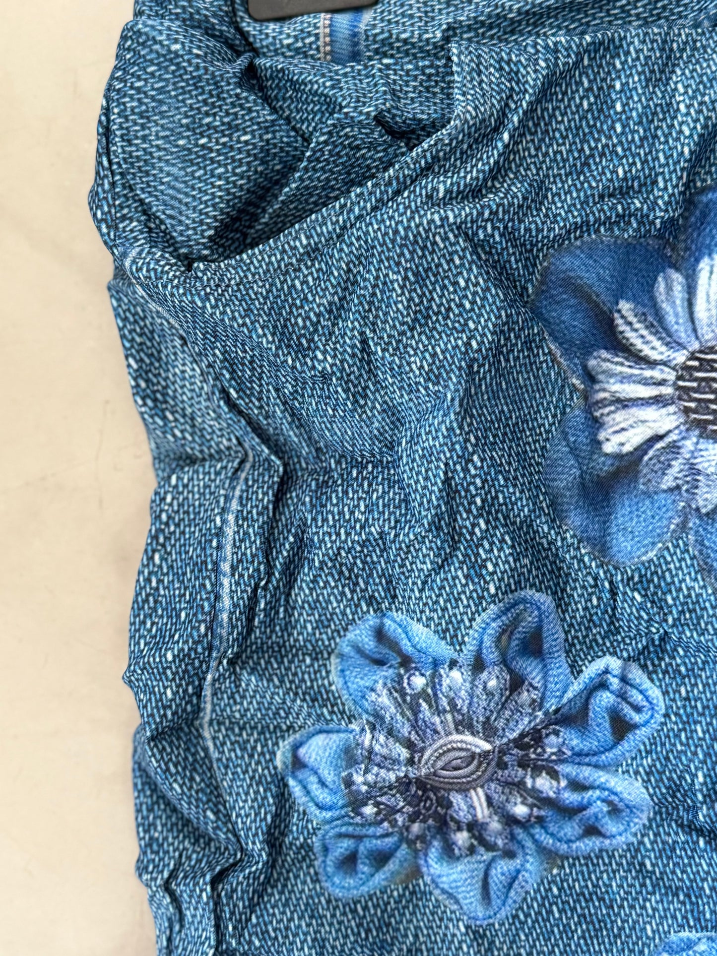 Denim Floral Pant