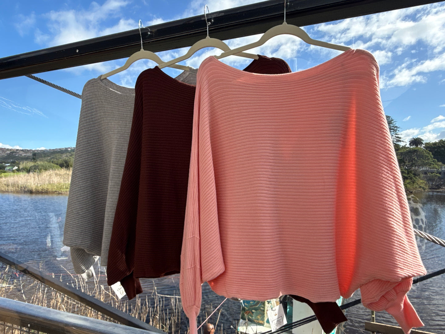 Batwing Chocolate Striped knit