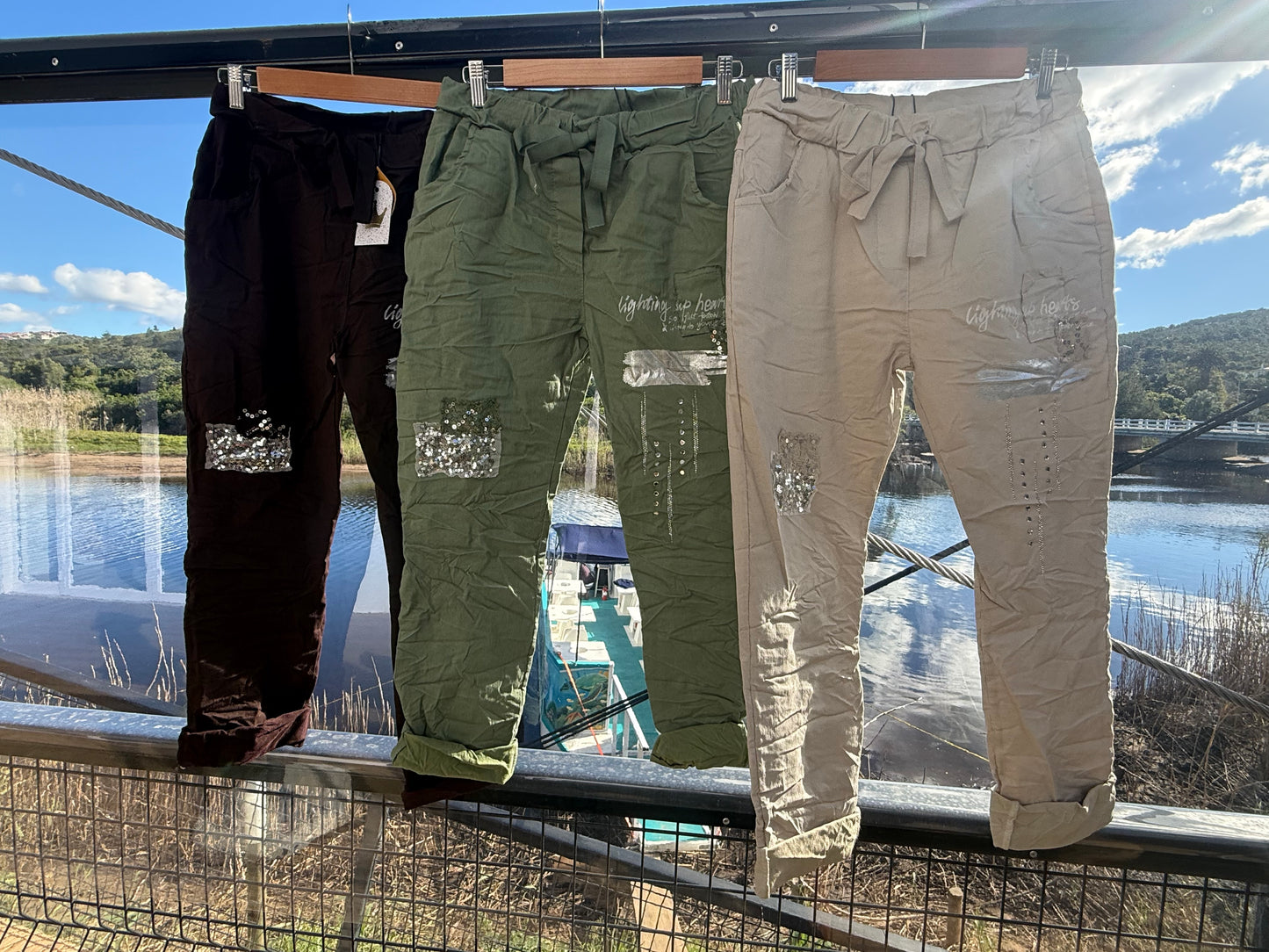 Bling Hearts Pant_Khaki