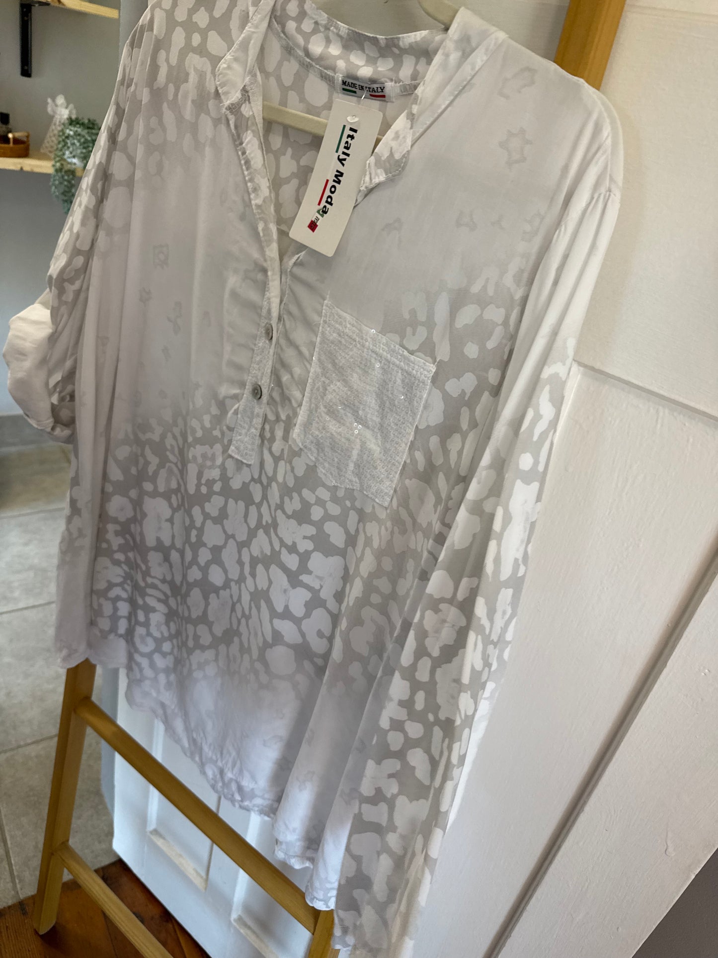 Wild Sequin Blouse White