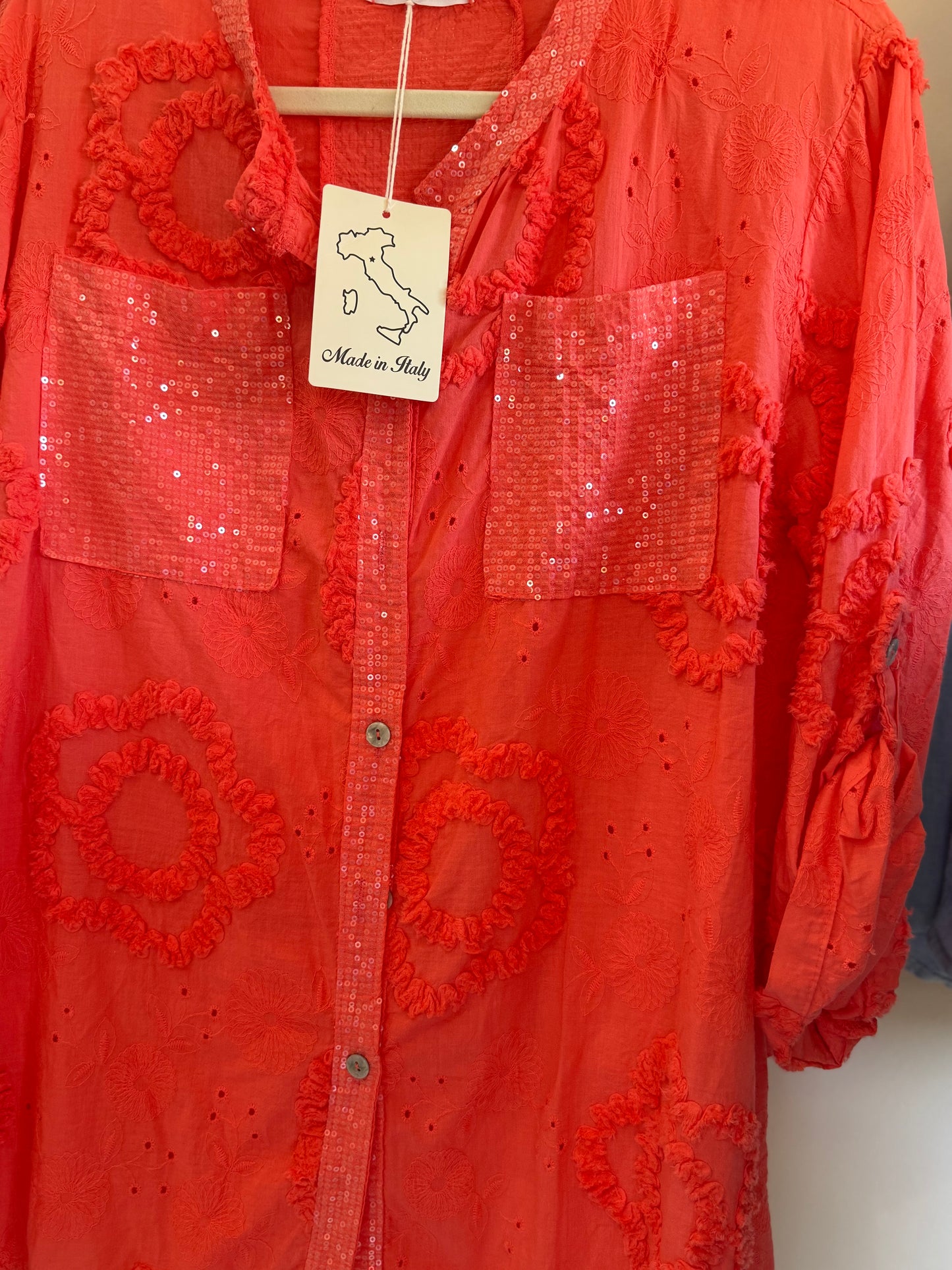 Bordeau Sequin Blouse Peach