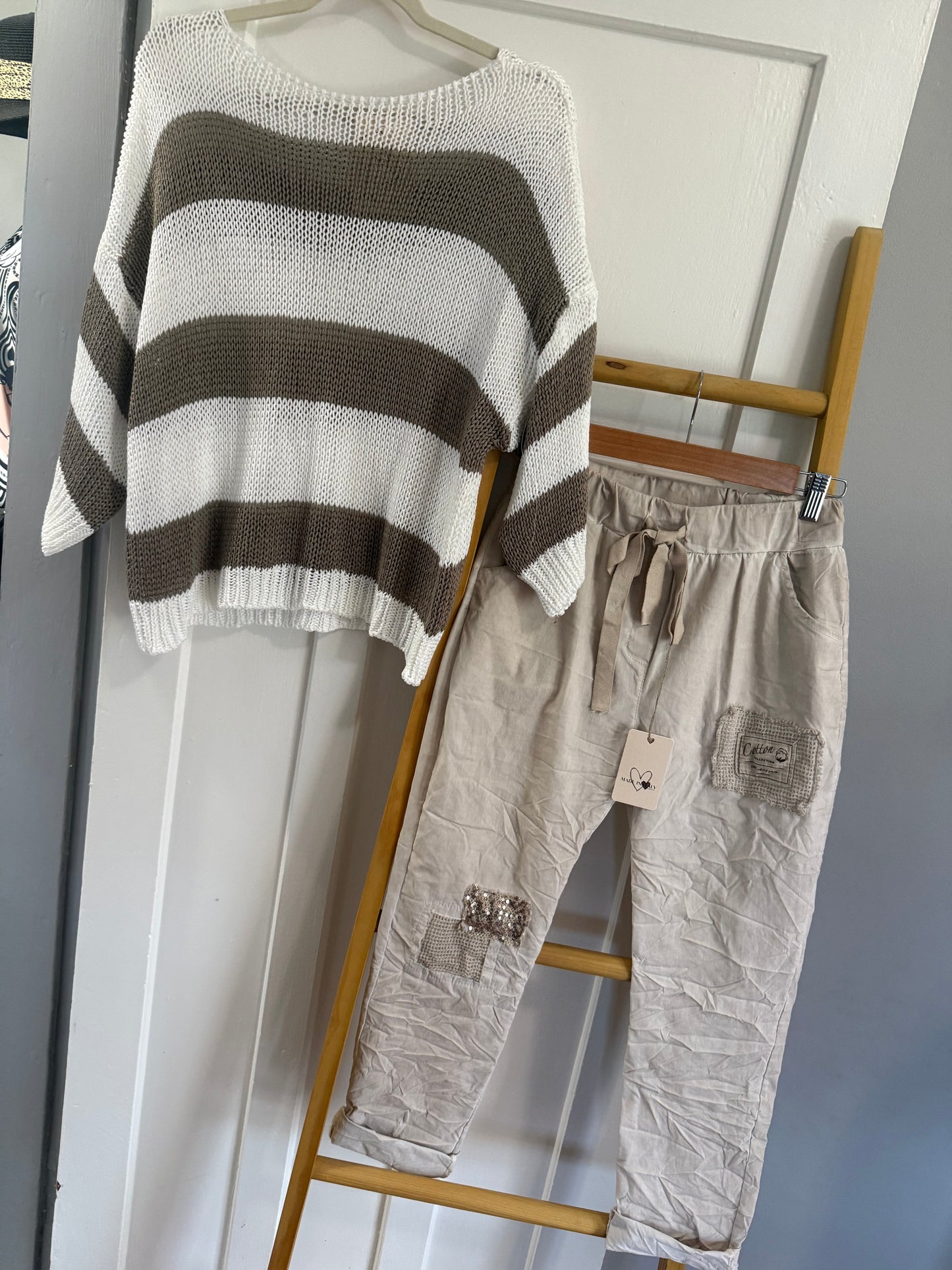 Stripe Knit Tan