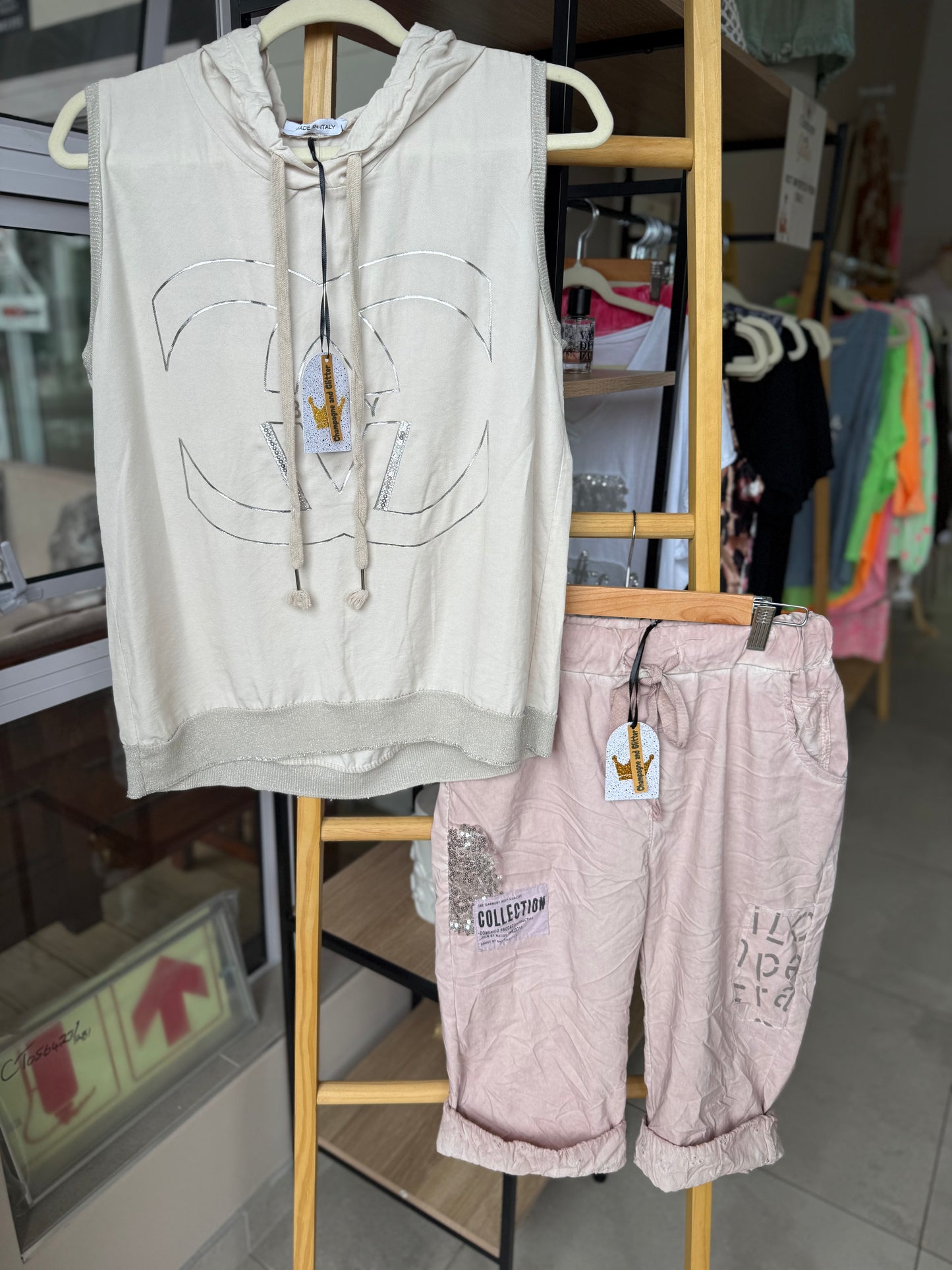 Patched Shorts Dusty Pink