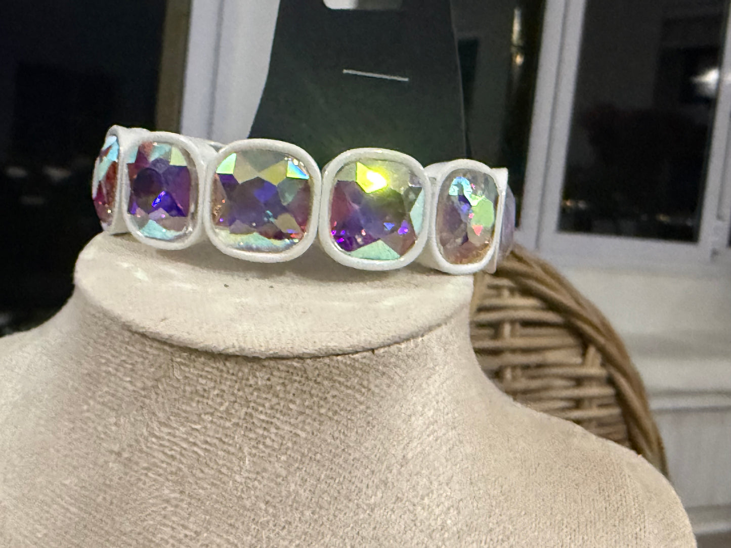 White Square Rainbow Bracelet