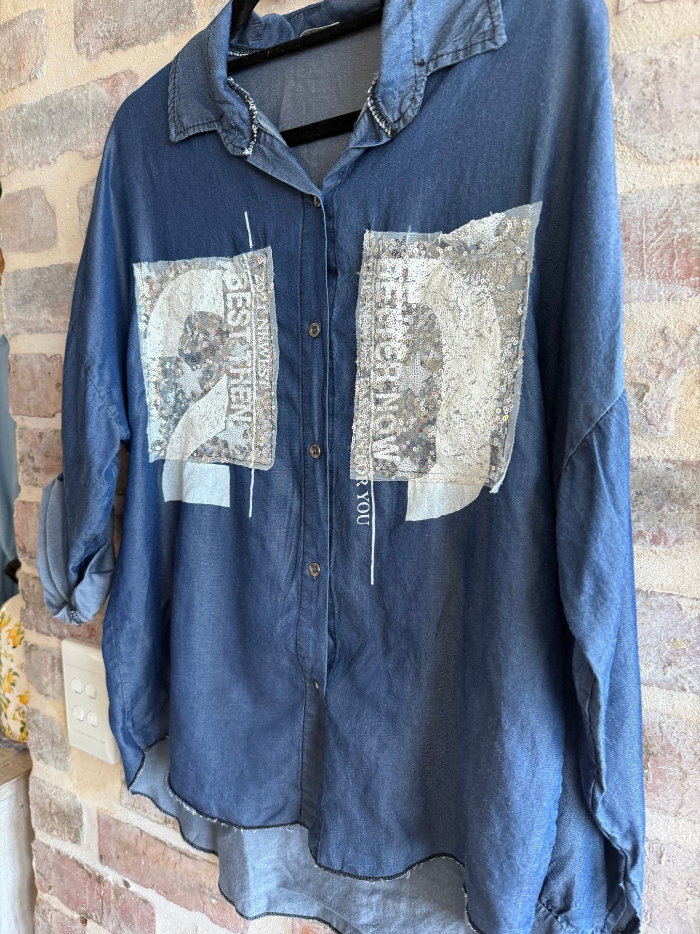 2D Denim Blouse