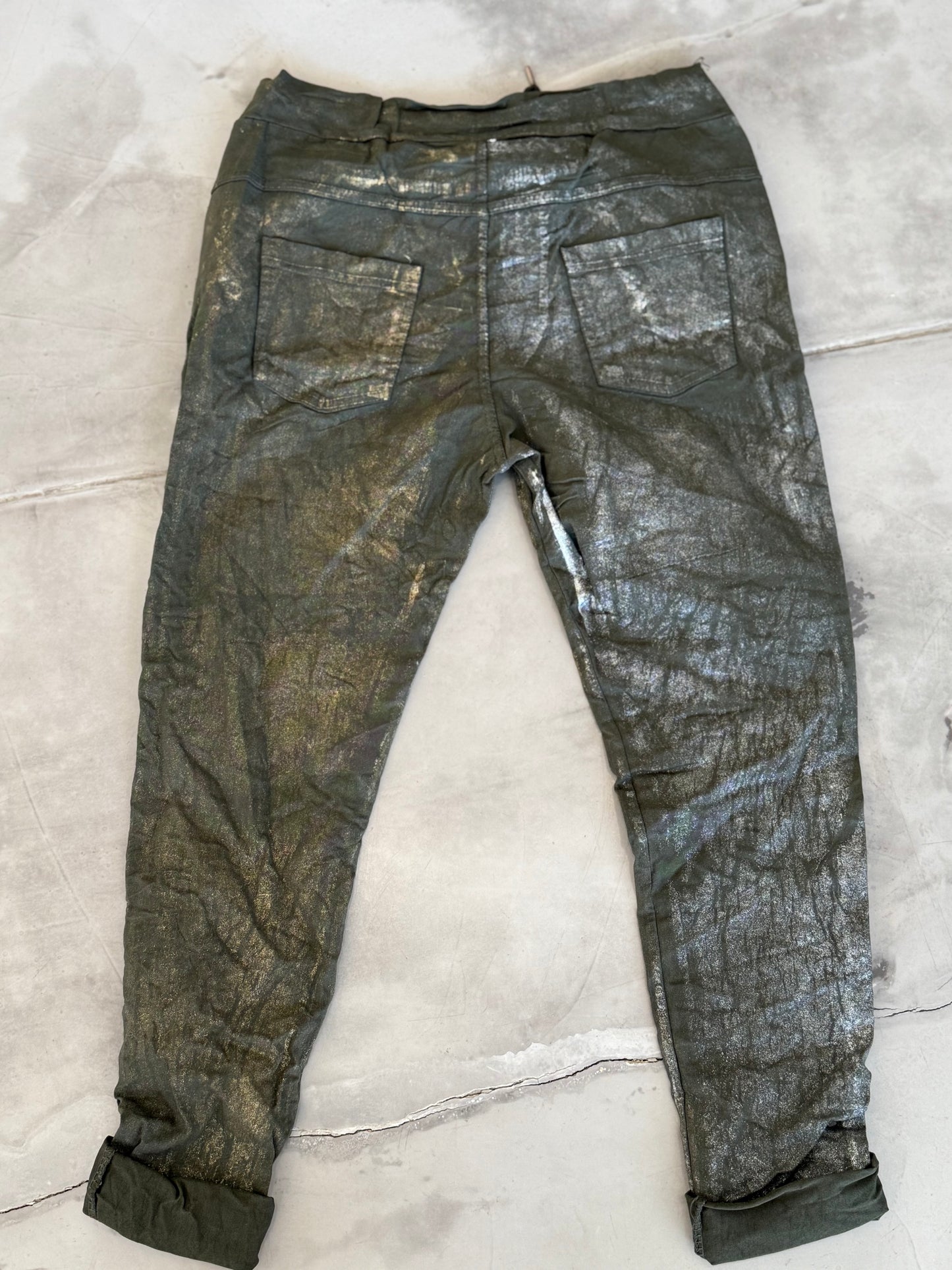 Metalic Pant Khaki