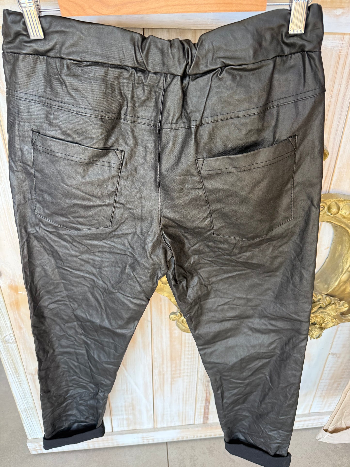Pleather look Charcoal