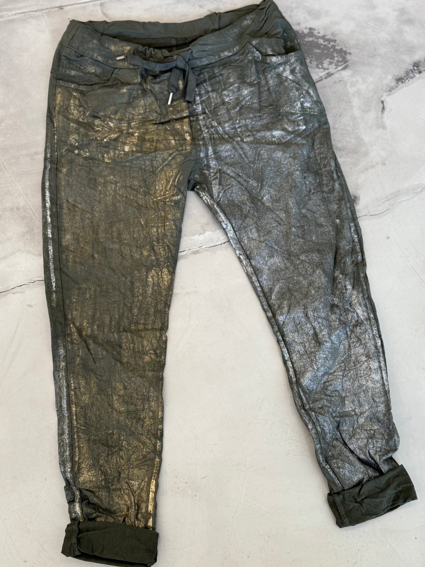 Metalic Pant Khaki