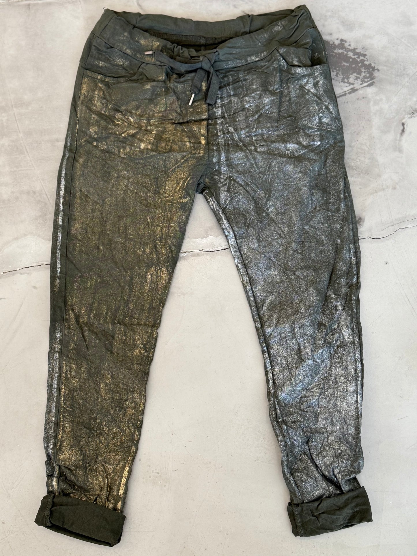Metalic Pant Khaki