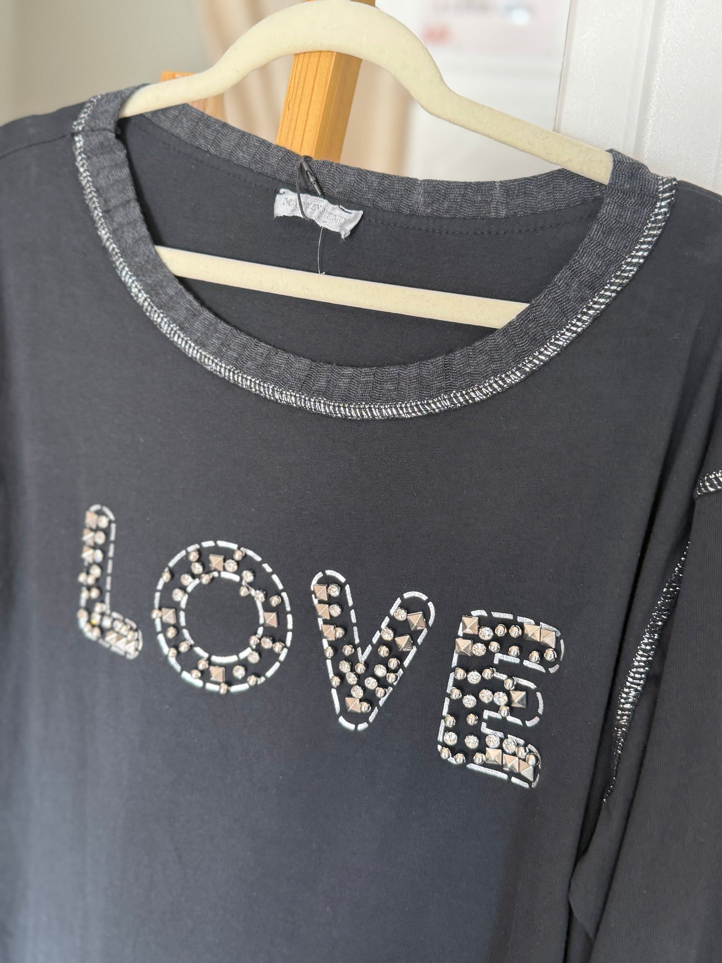 Studded Love Top Black