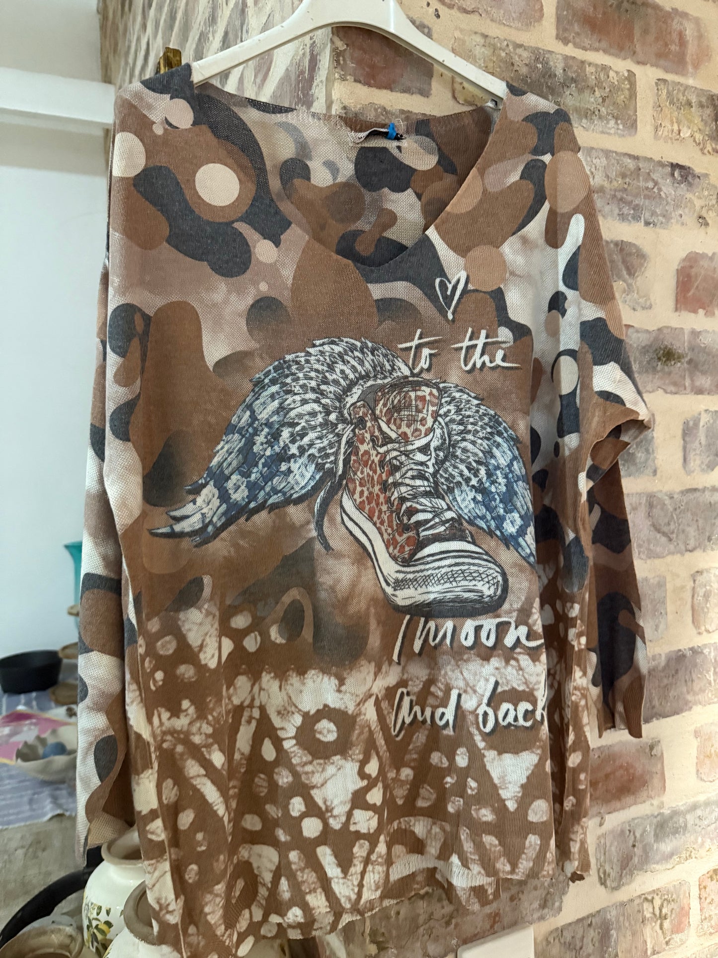 To The Moon Blouse Mocha