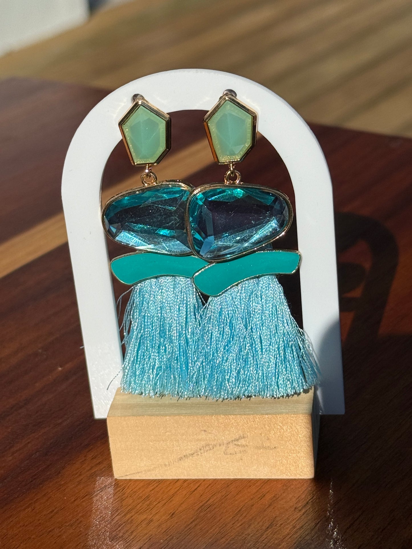 Mint Tassle Earrings