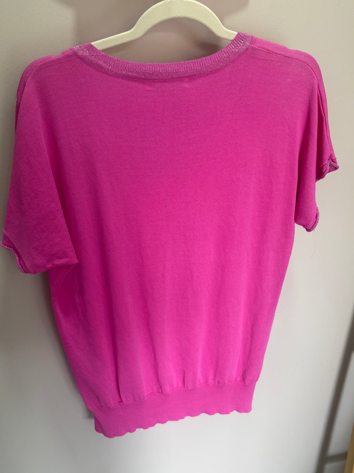 Foil Whisper Knit Fuchsia