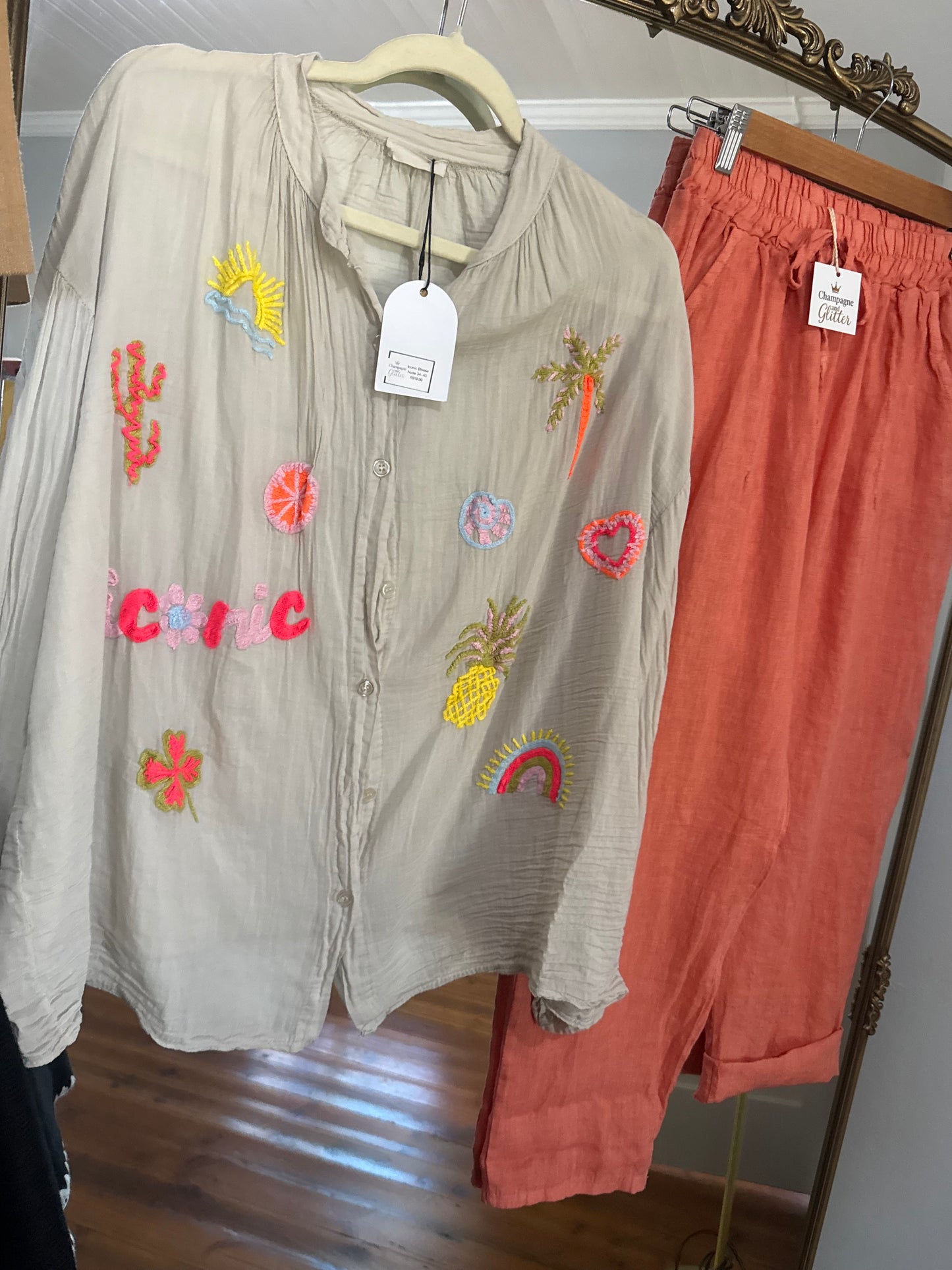 Jessie_linnen pants coral