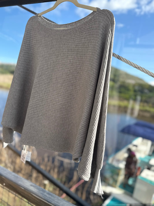 Batwing Grey Striped knit