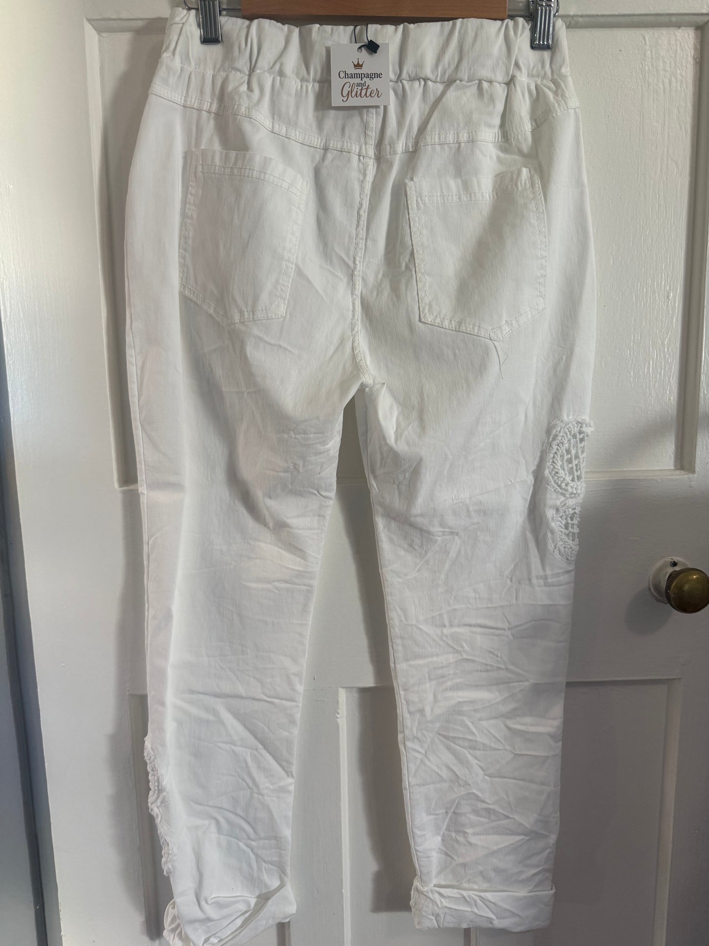 Daisy White Comfy Pant