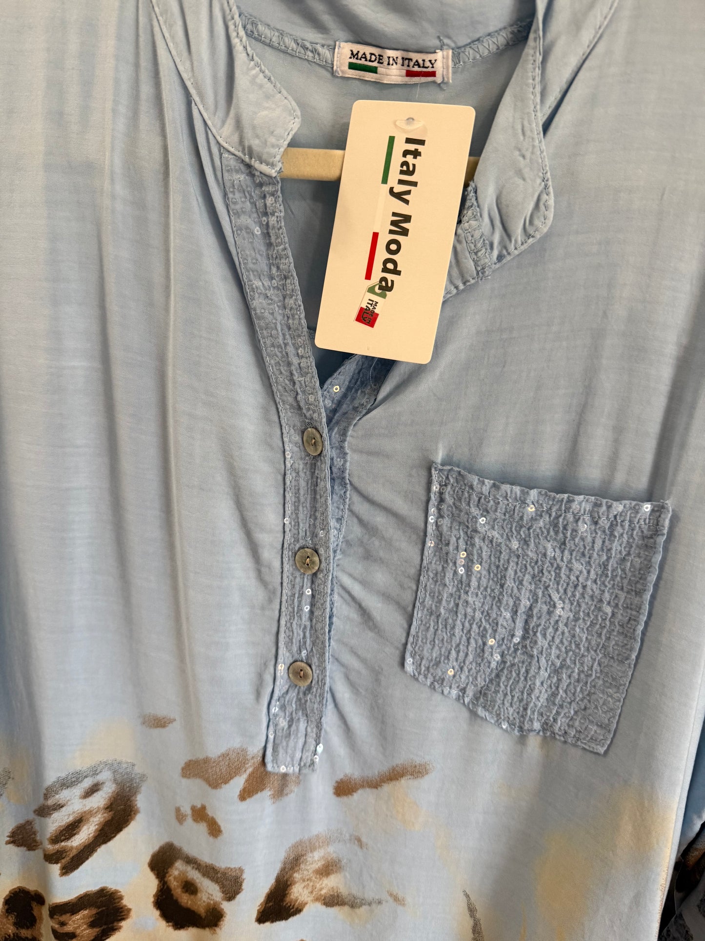 Wild Sequin Blouse Blue