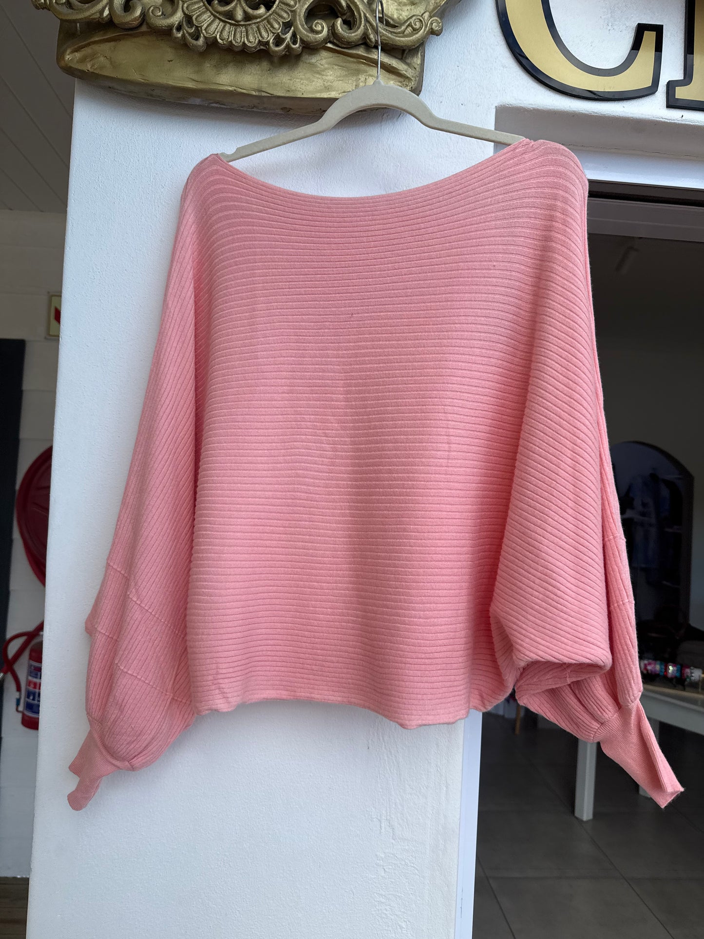 Batwing Pink Striped knit