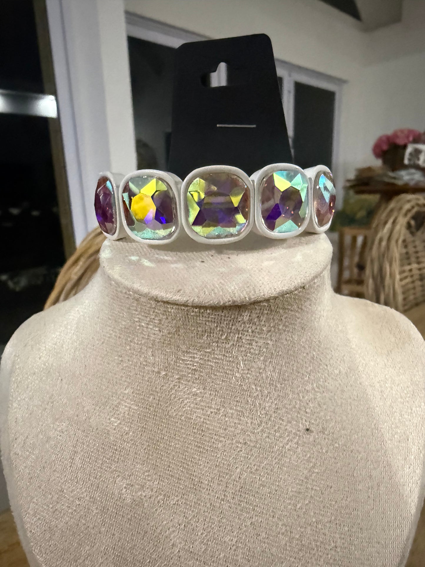 White Square Rainbow Bracelet