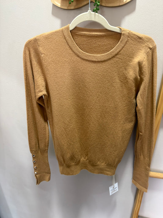 Button Up Knit Caramel