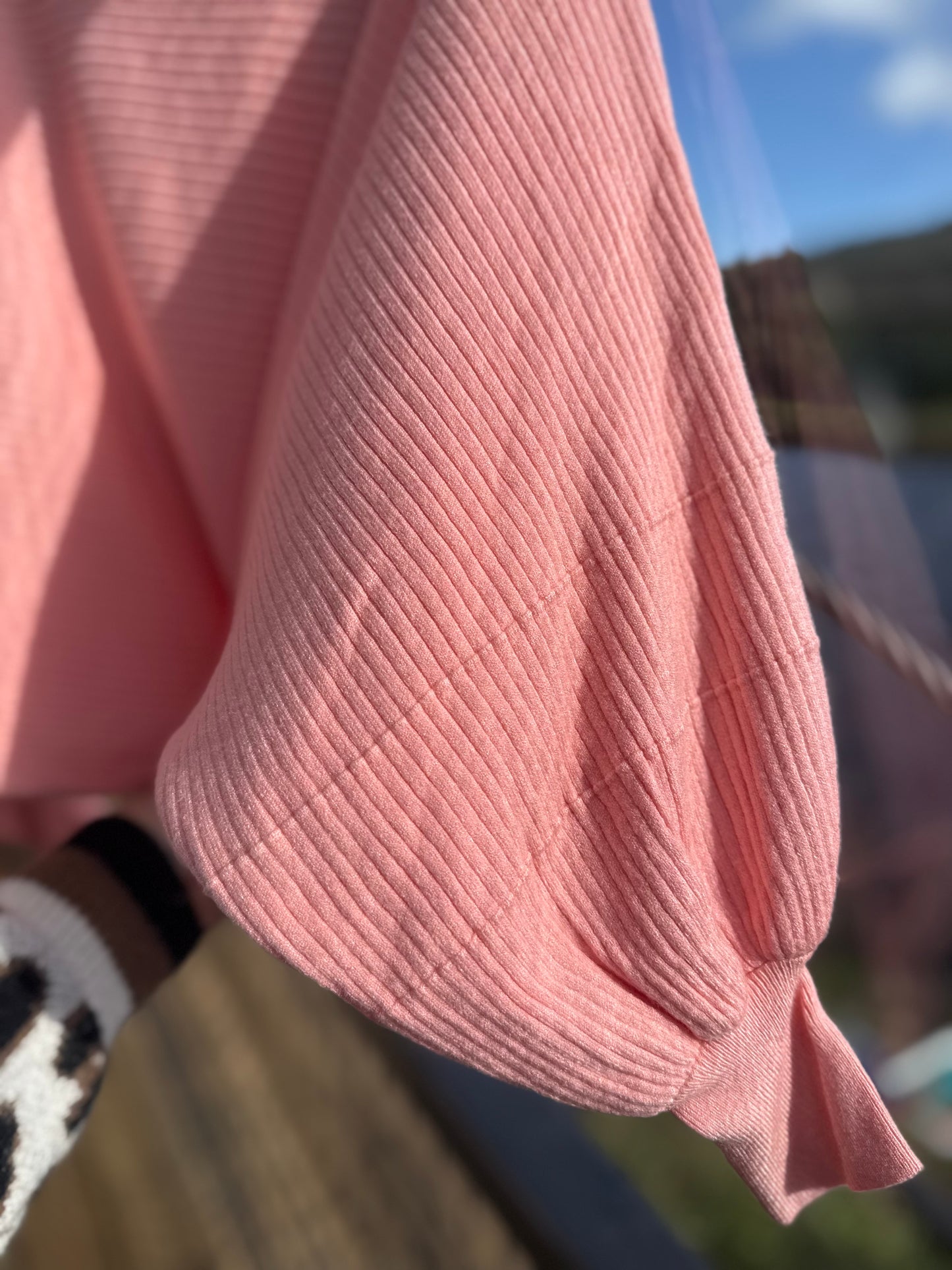 Batwing Pink Striped knit