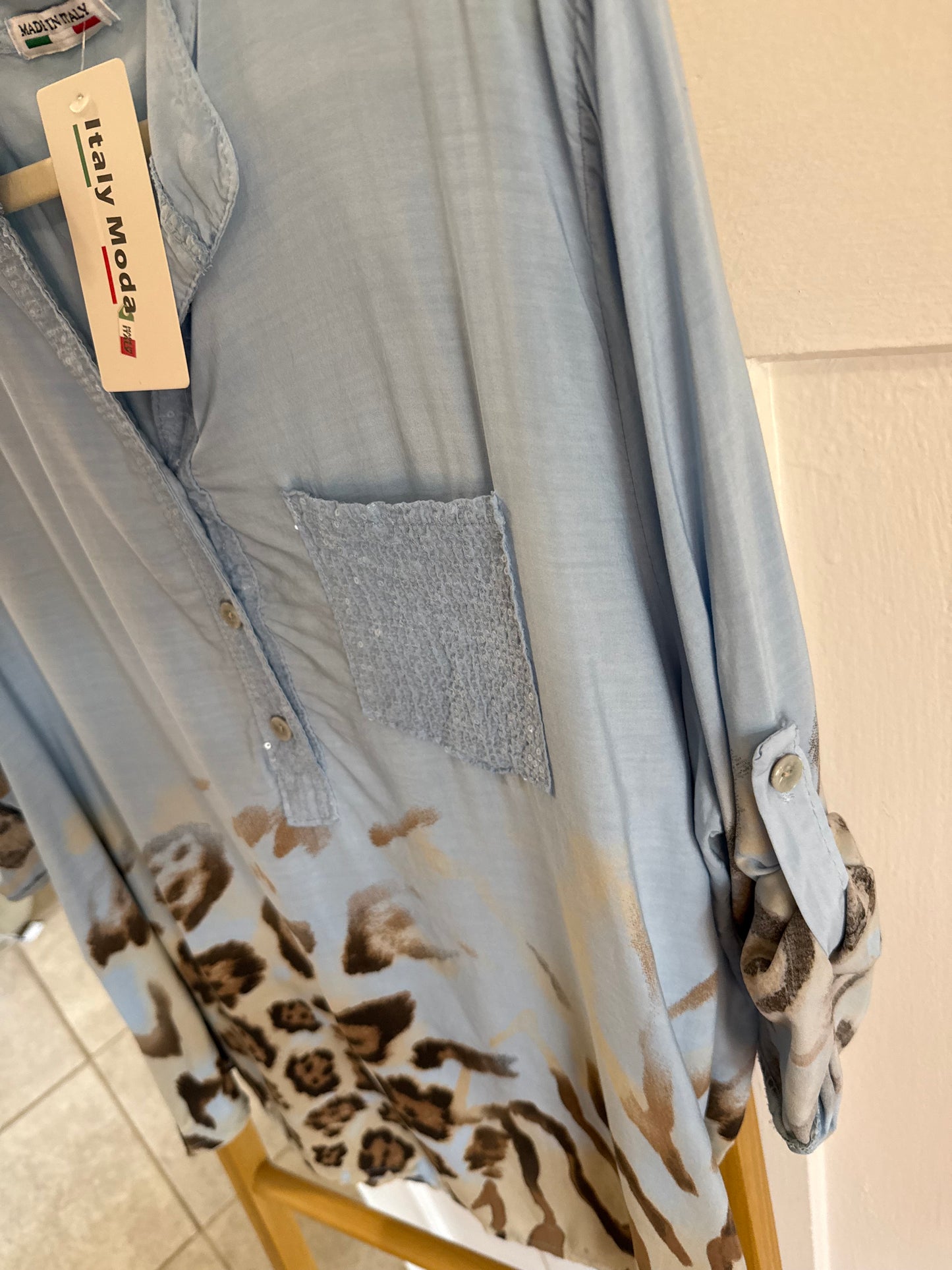Wild Sequin Blouse Blue