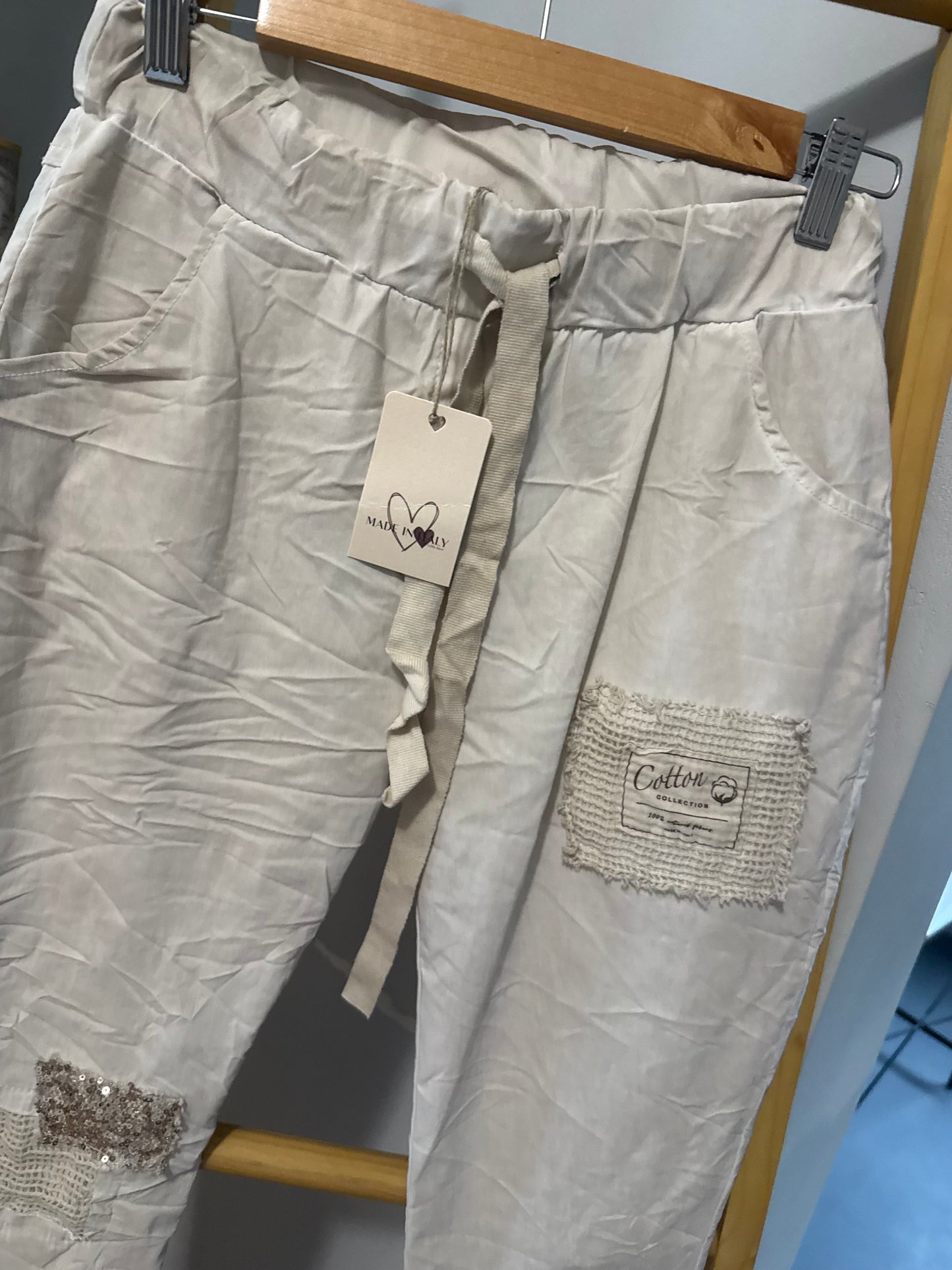 Powdered Grey Heart Pants