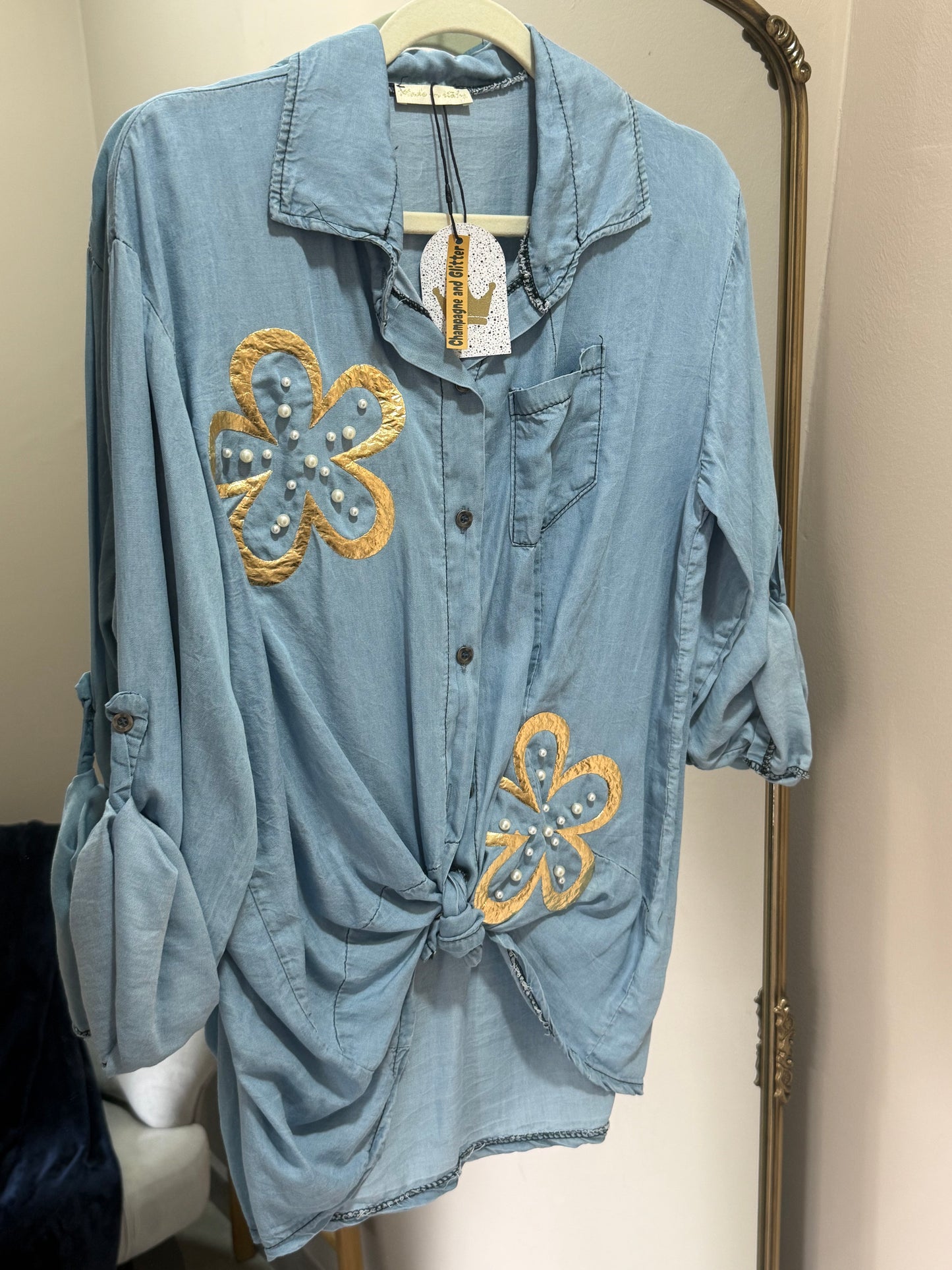 Daisy Denim Light Pearl Blouse