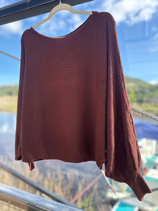 Batwing Chocolate Striped knit