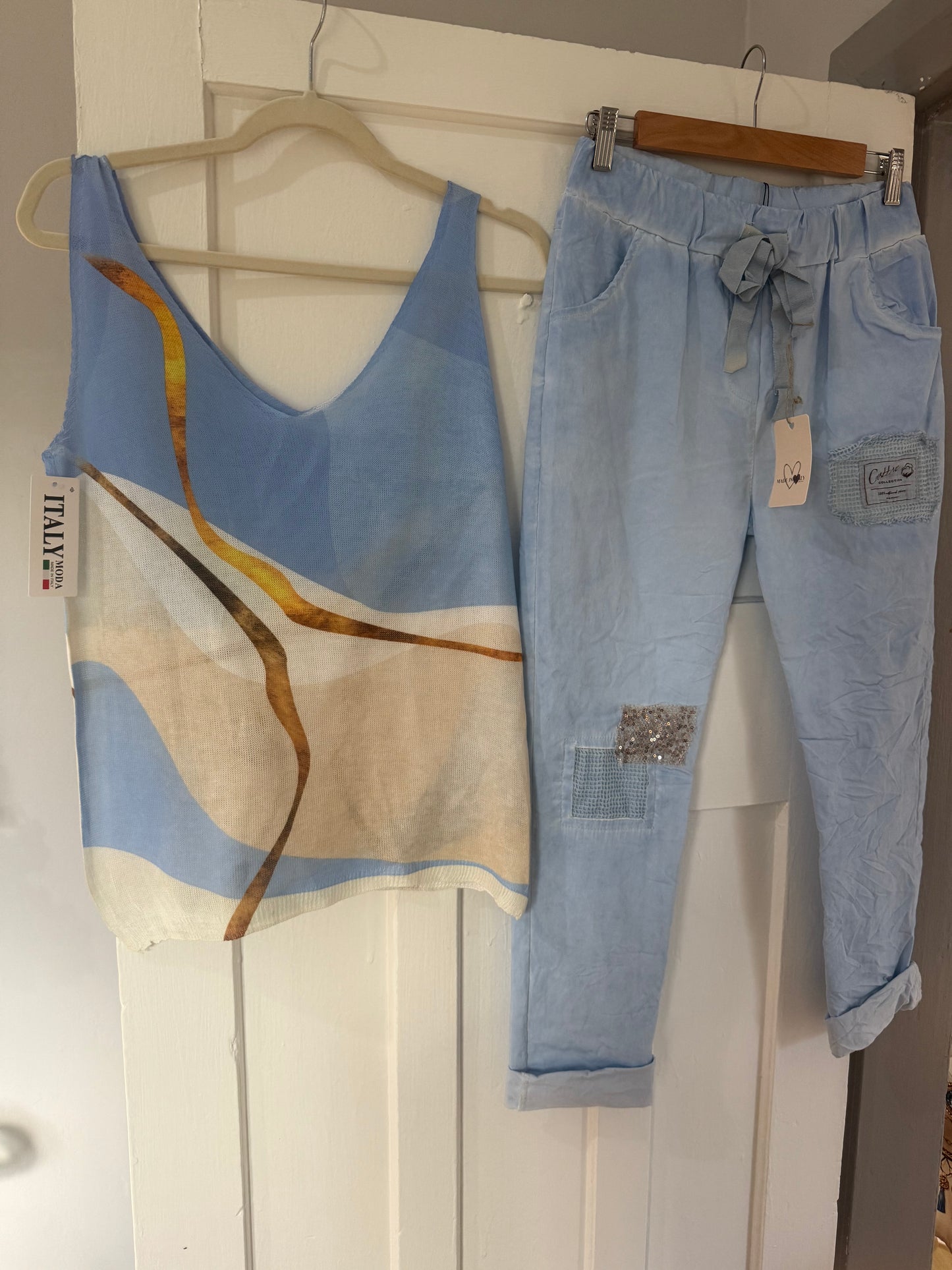 Blue Marble Sleeveless Blouse