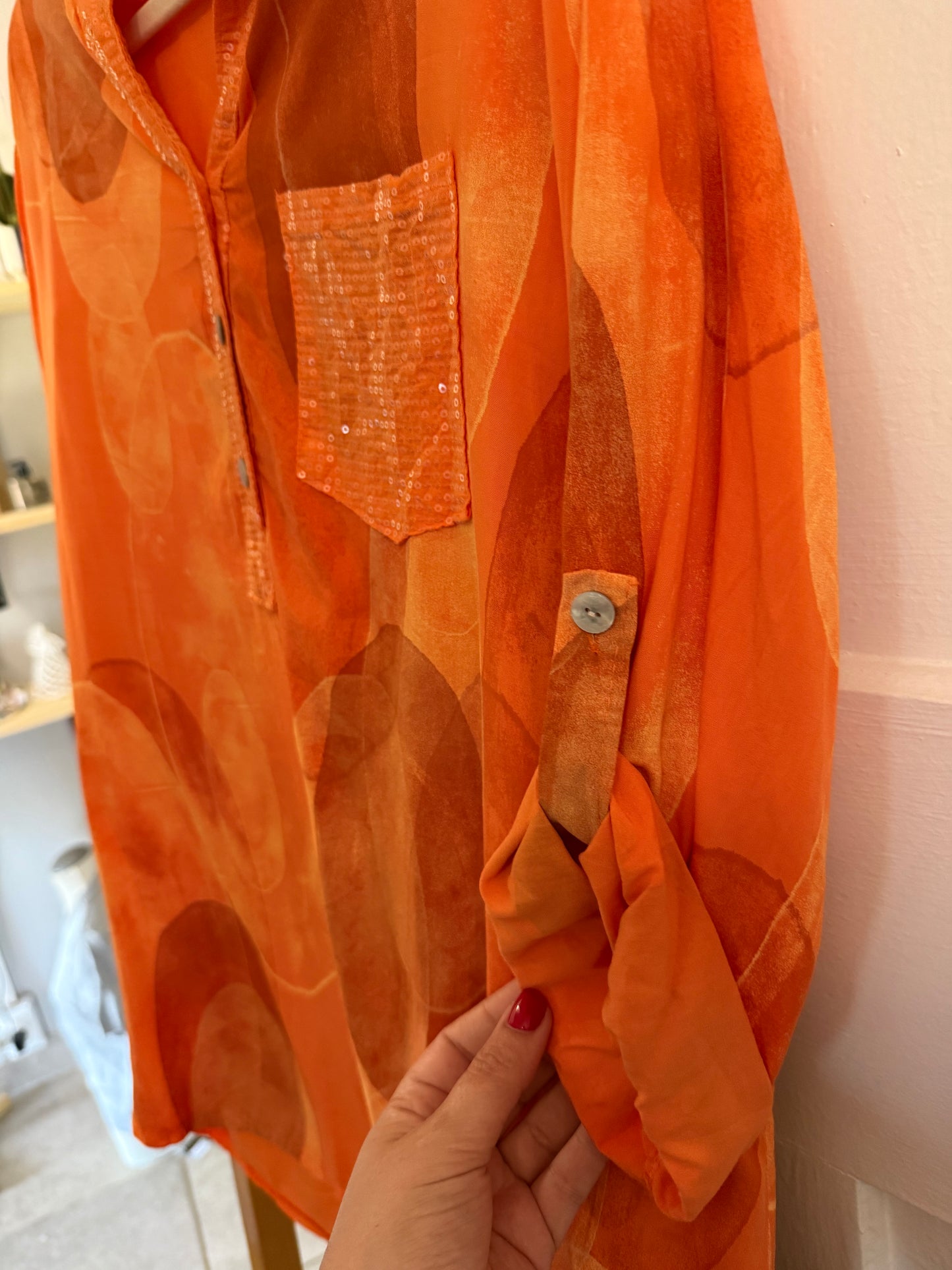 Orange Polka Dot Blouse