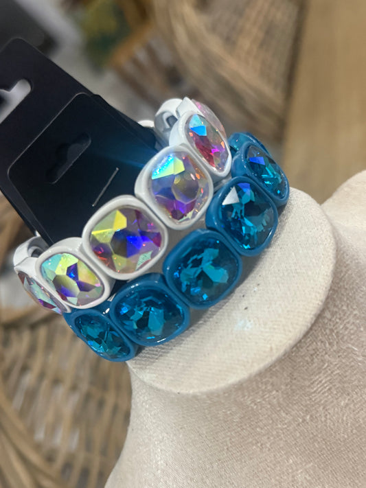 White Square Rainbow Bracelet