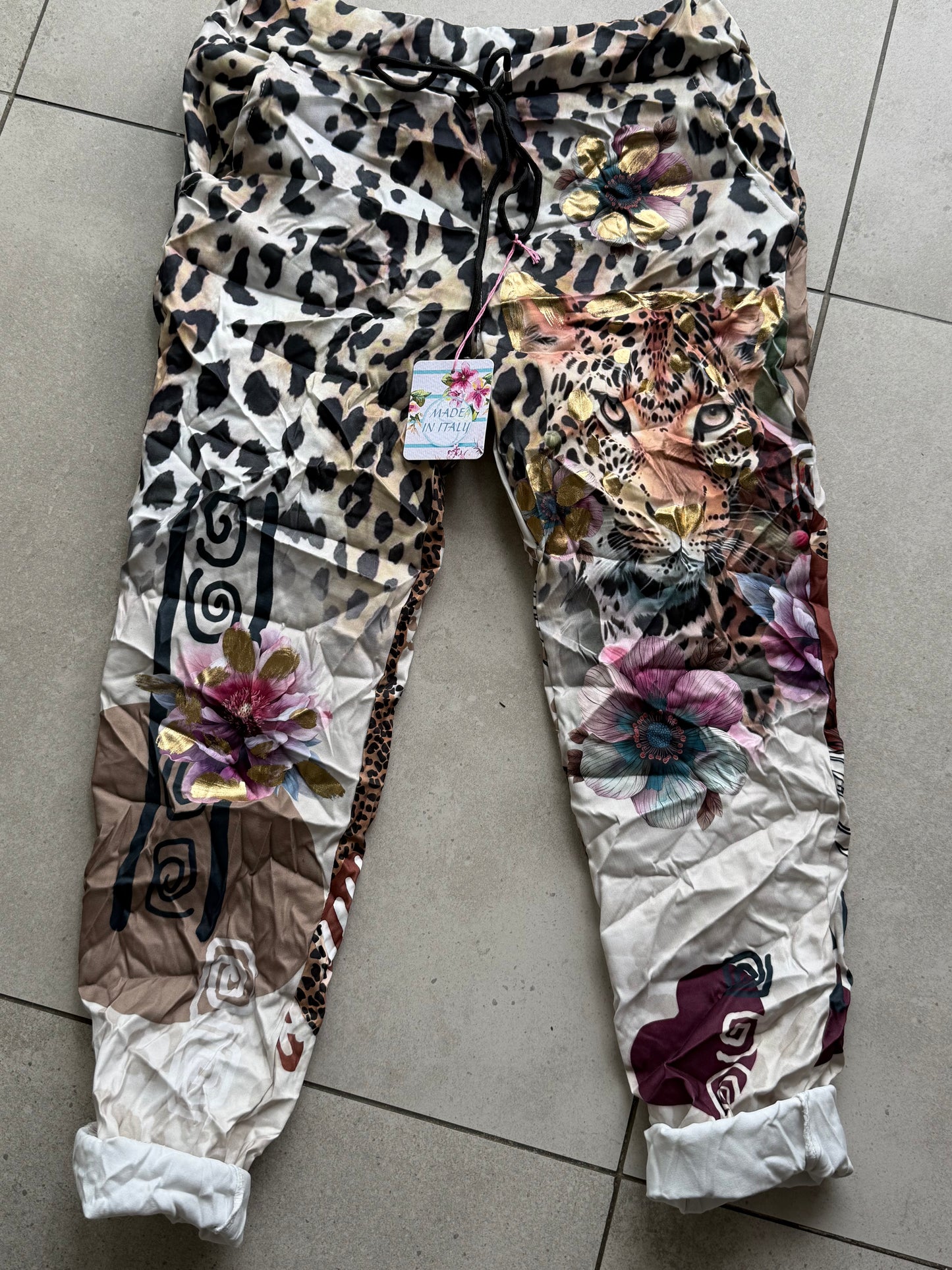 Nude Tribal Leopard Pants