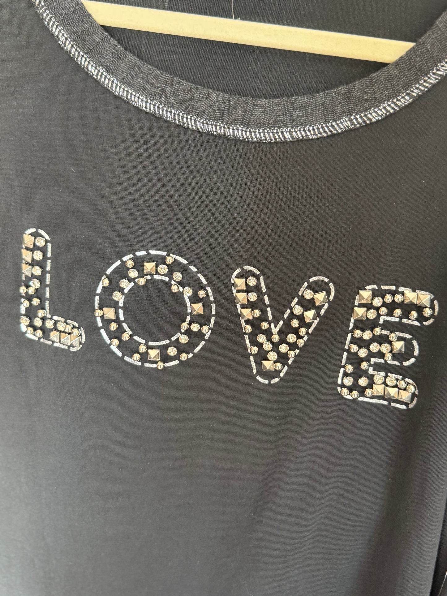 Studded Love Top Black