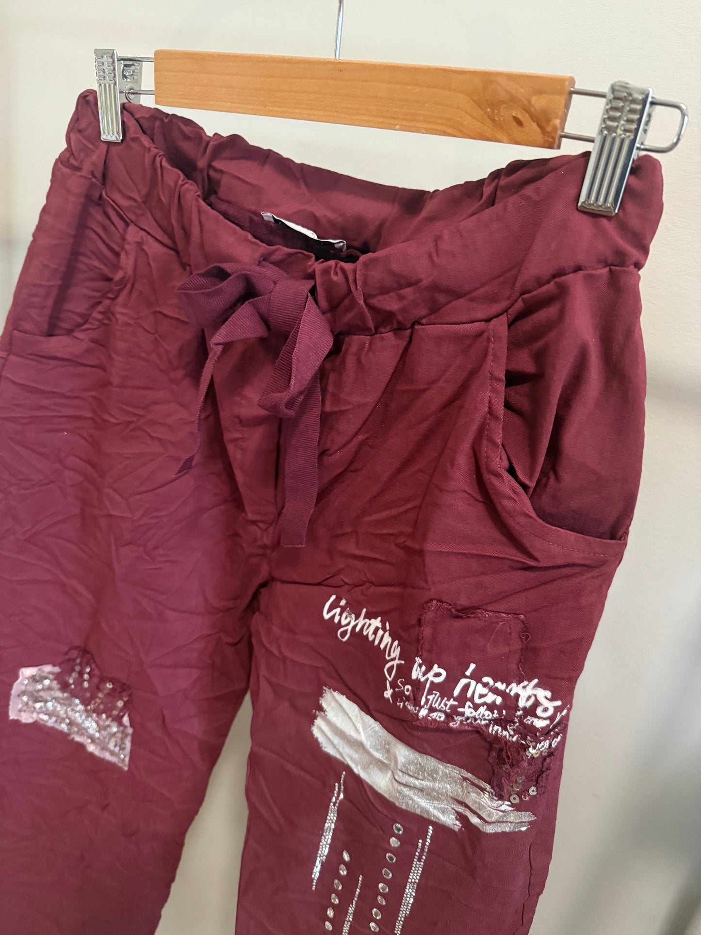 Lightning Pants Burgundy