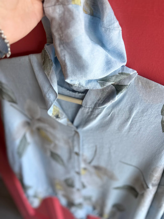 Emmeline Flower Blouse_Sky Blue