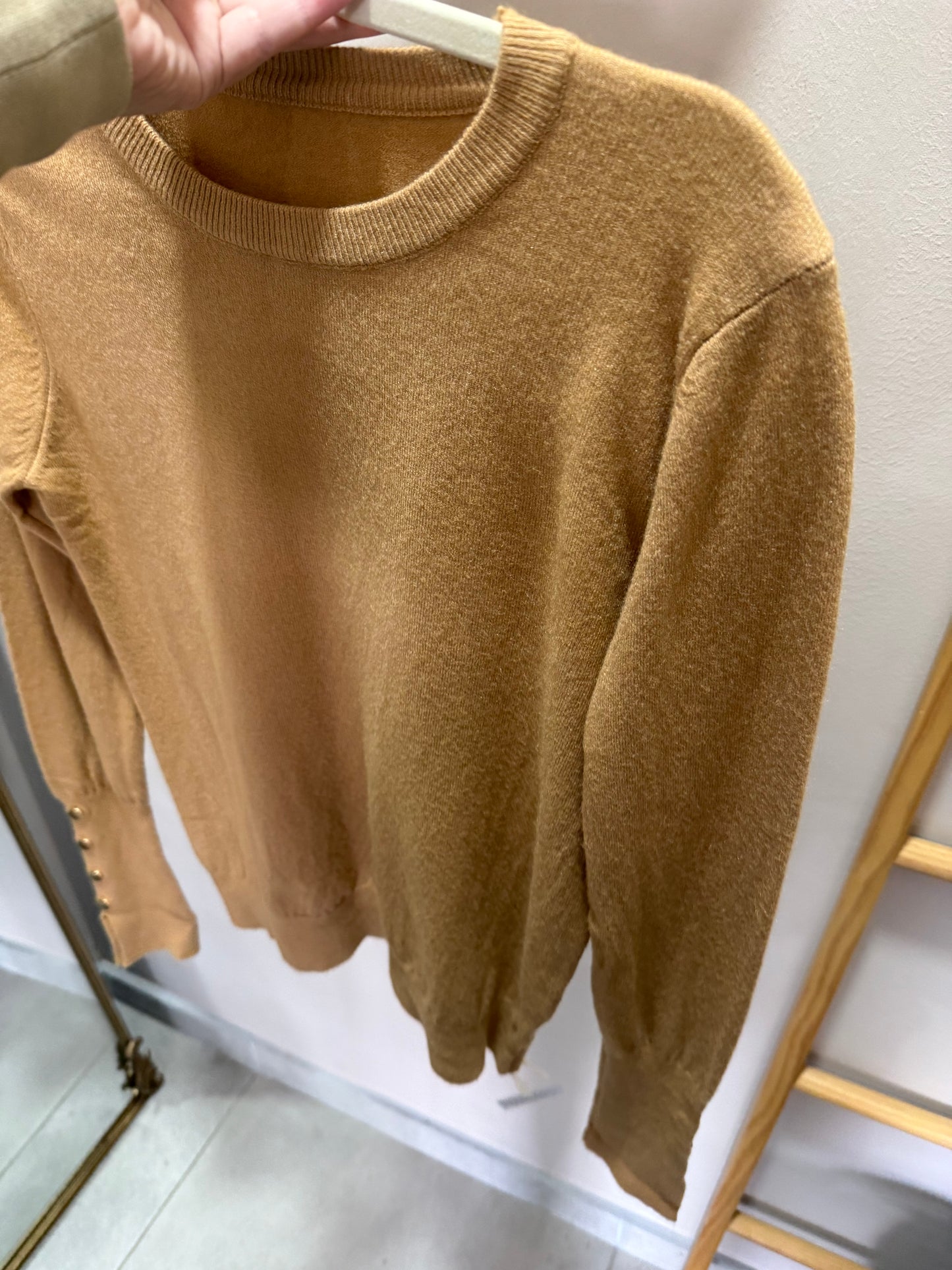 Button Up Knit Caramel