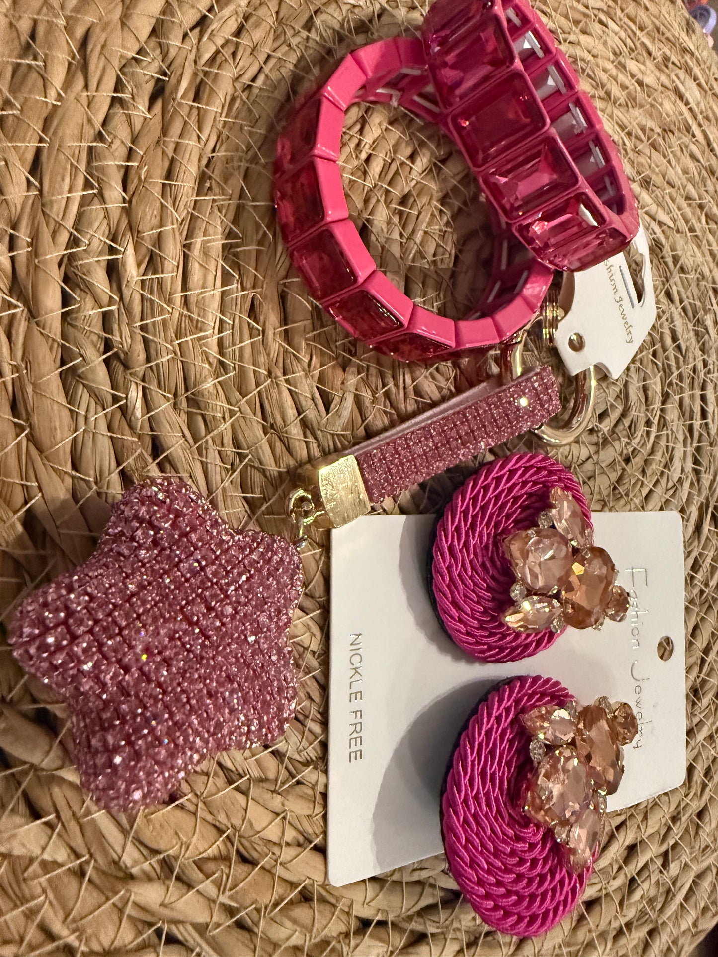 Rope Bling Pink Earring