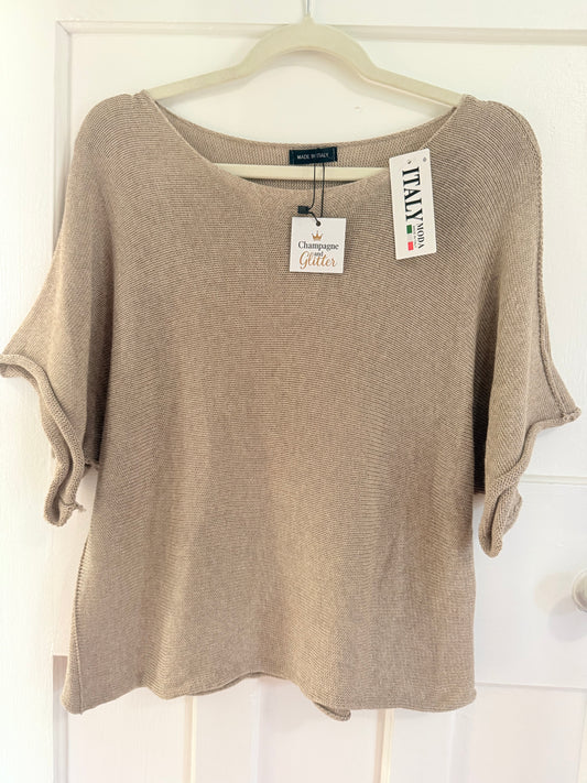Taupe Light Knitted Blouse
