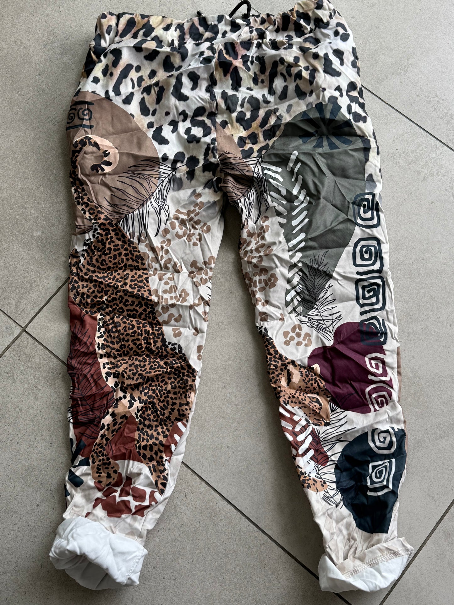 Nude Tribal Leopard Pants