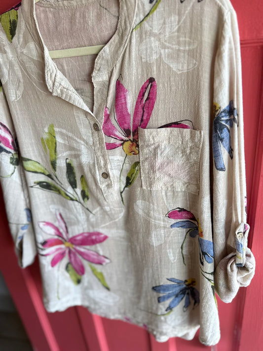 Dylan_Floral Sequin Stone Blouse