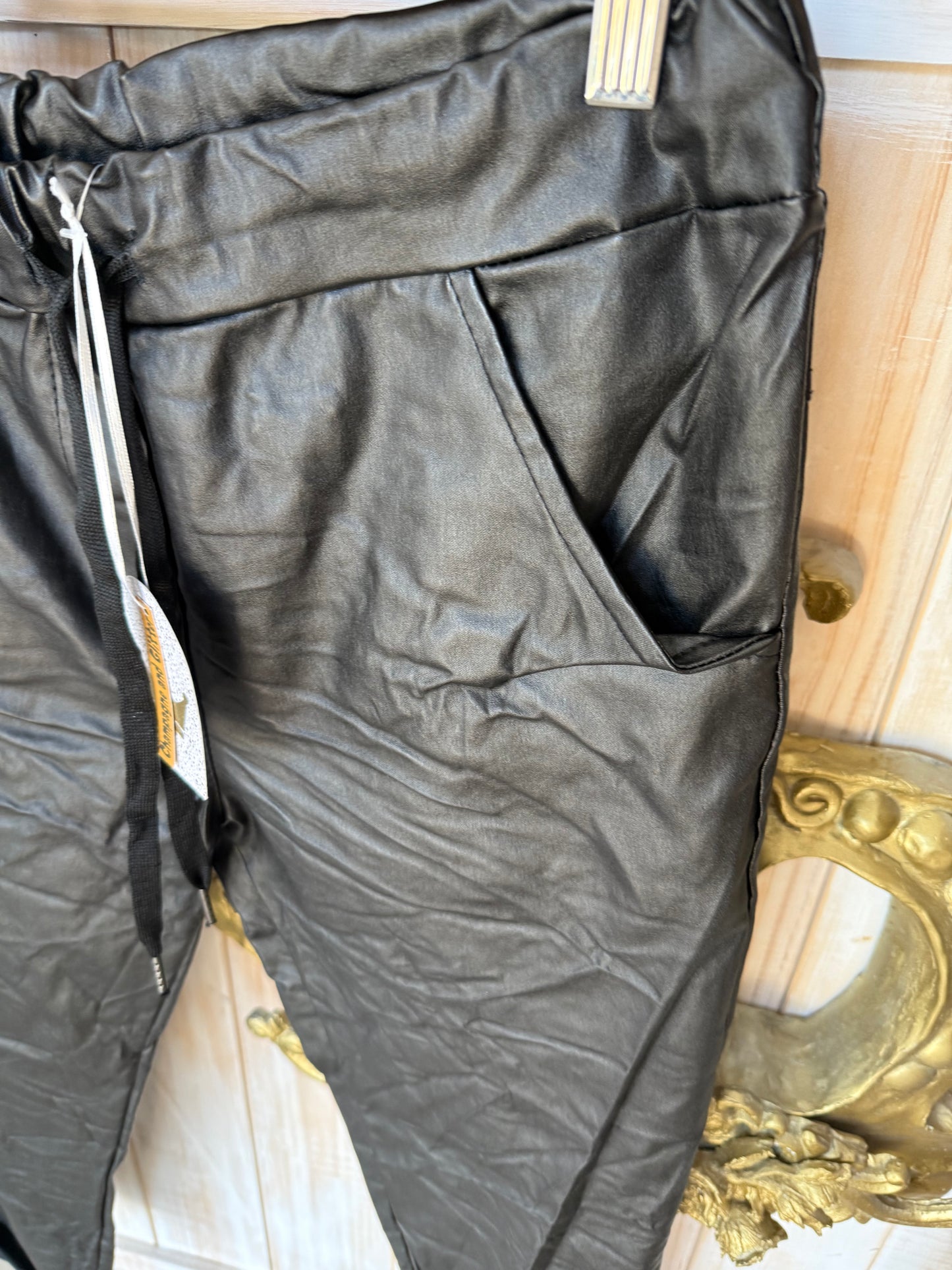 Pleather look Charcoal