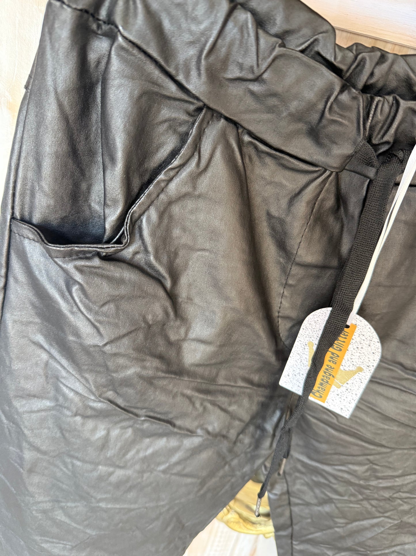 Pleather look Charcoal