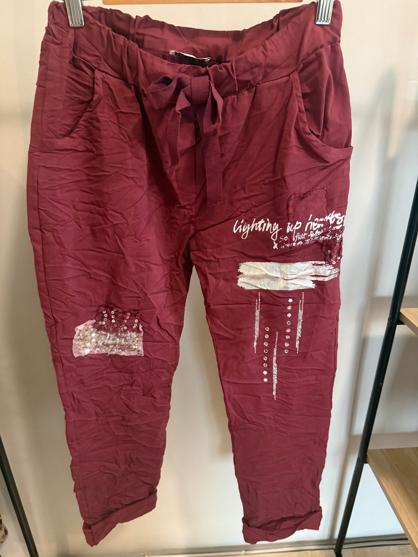 Lightning Pants Burgundy