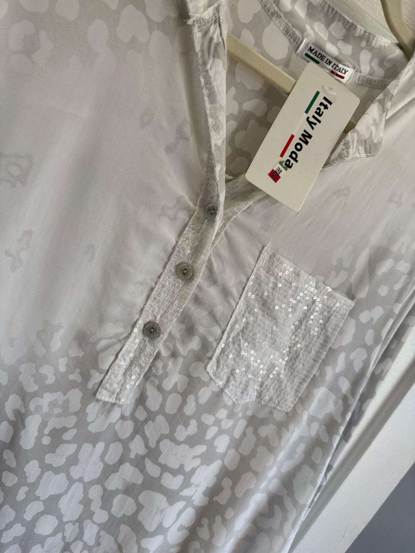 Wild Sequin Blouse White