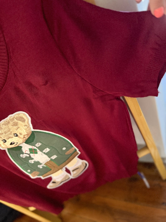 Knitted Blouse Teddy Burgundy