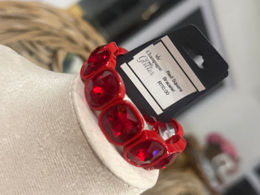 Red Square Diamond Bracelet